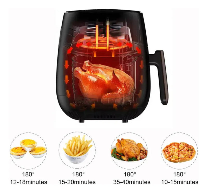 Air Fryer 6l Digital Con Bandeja Antiadherente Casa Cocina