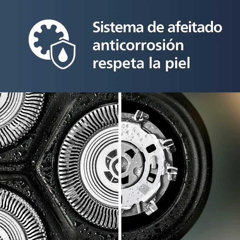 Philips Shaver 3000X Series, Afeitadora eléctrica en seco y húmedo, Tecnología SkinProtect, Recortador emergente, Máquina de afeitar, Deep Black, Modelo X3021/00