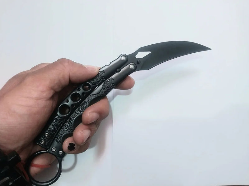 Navaja Cuchillo Mariposa Filipina,defensa Personal Puñal Negro