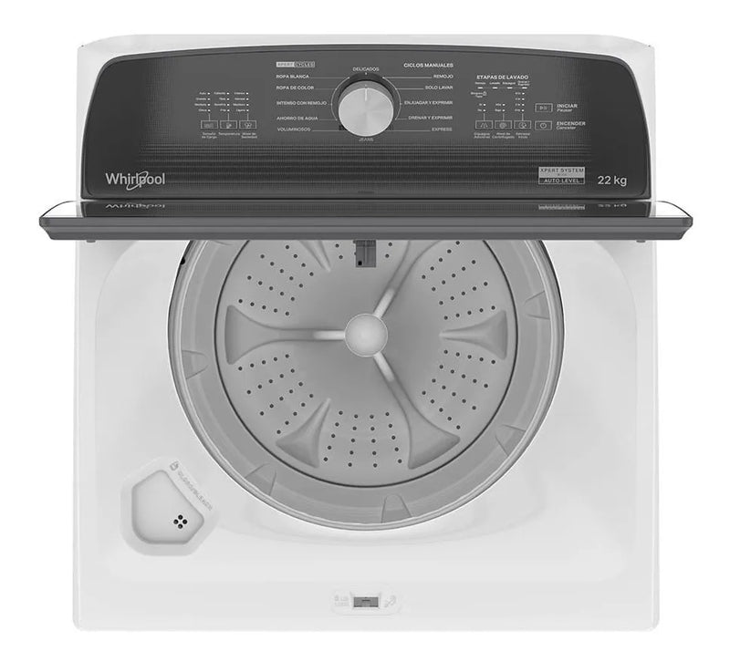 Lavadora Superior 22kg Xpertsystem Tapa Vidrio Bl 8mwtw2241w Blanco