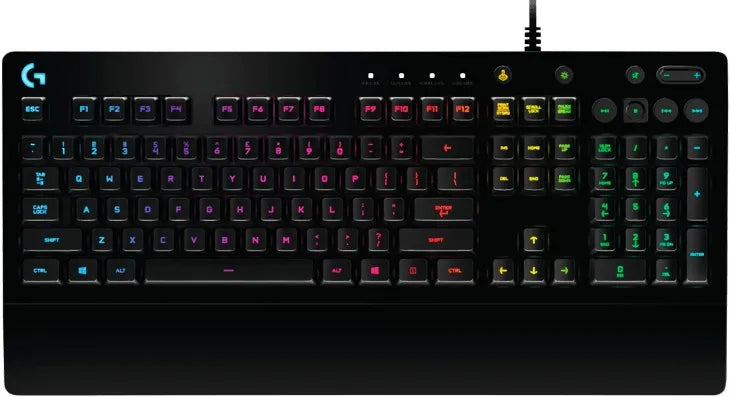 Teclado Logitech G Serie G QWERTY Romer-G inglés internacional color negro con luz RGB