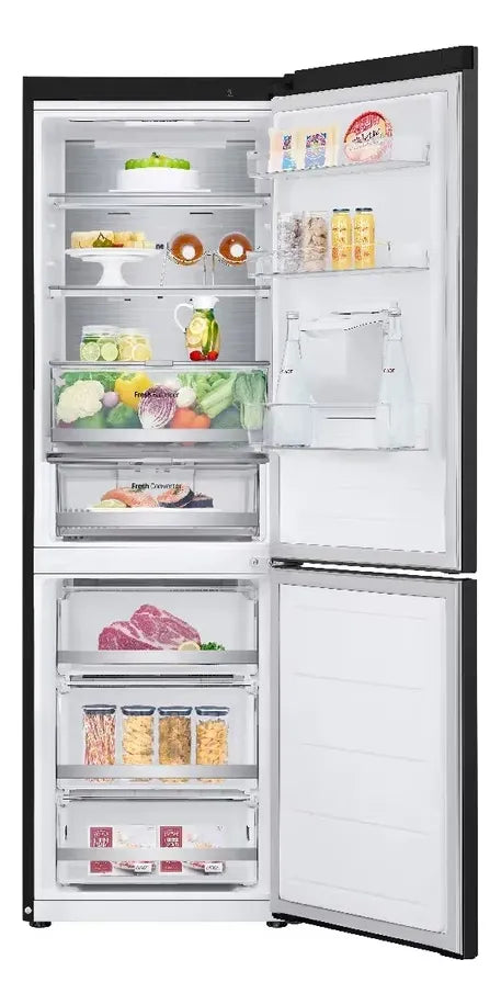 Nevera Lg 343l Bottom Freezer Doorcooling+ Thinq Negro Mate Plateado