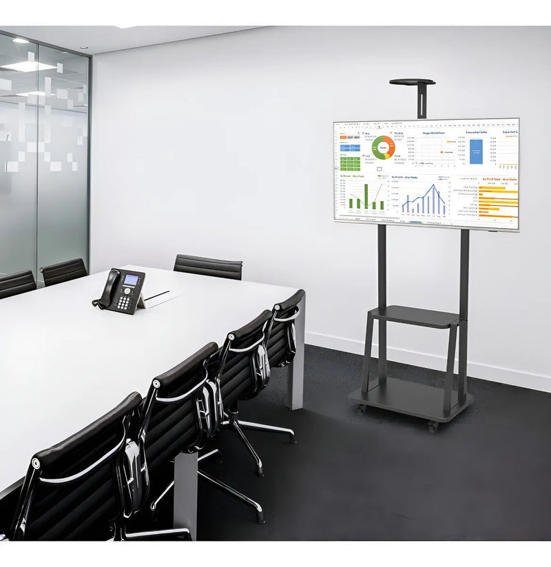 Soporte Pedestal Ruedas 32 A 70/max 50kg Tv Móvil Carrito Color Negro
