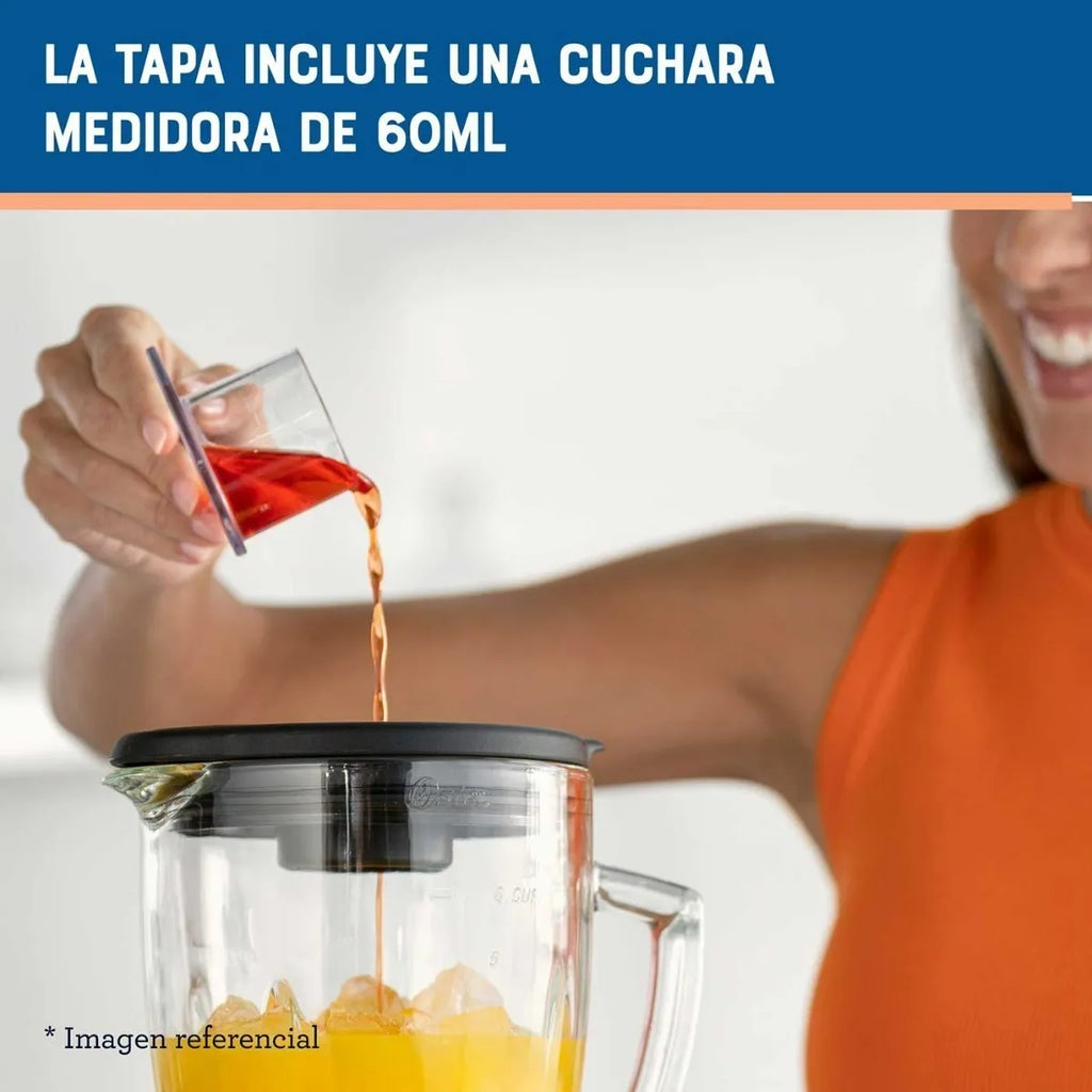 Oster® Licuadora, con Vaso de Vidrio Refractario Boroclass® y 6 Velocidades más Pulso, Ideal para Recetas Frias y Calientes, Negro, BLSTPEGBPB
