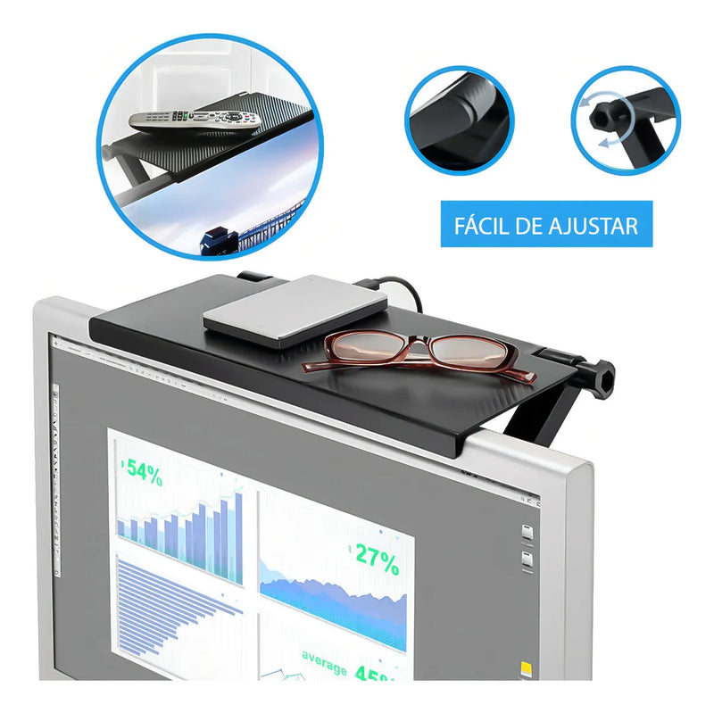 Soporte de estante ajustable para monitor y TV Ikaza, color negro