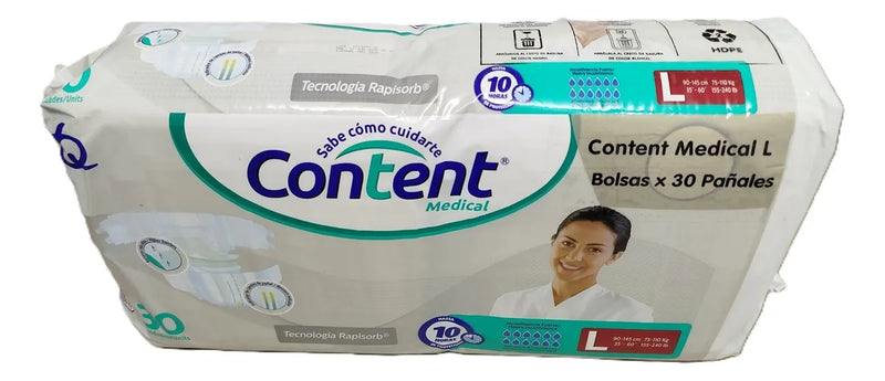 Pañales Adulto Content Medical L Por 30 Unidades L