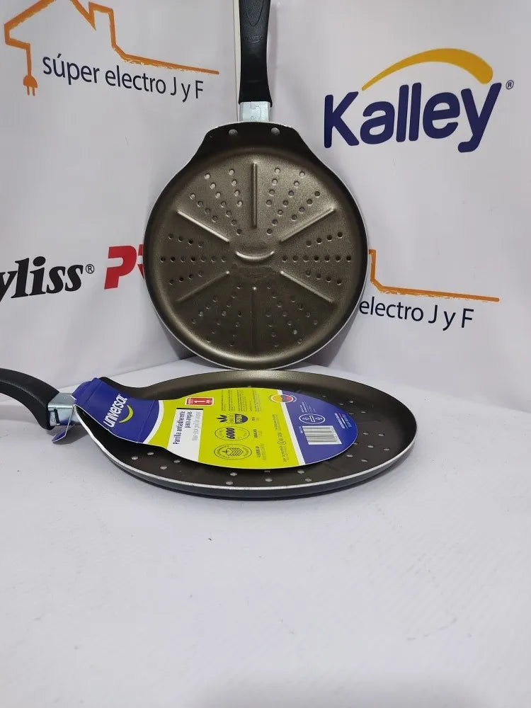 Parrilla Asador Arepas Universal Aluminio Antiadherente 20cm Negro