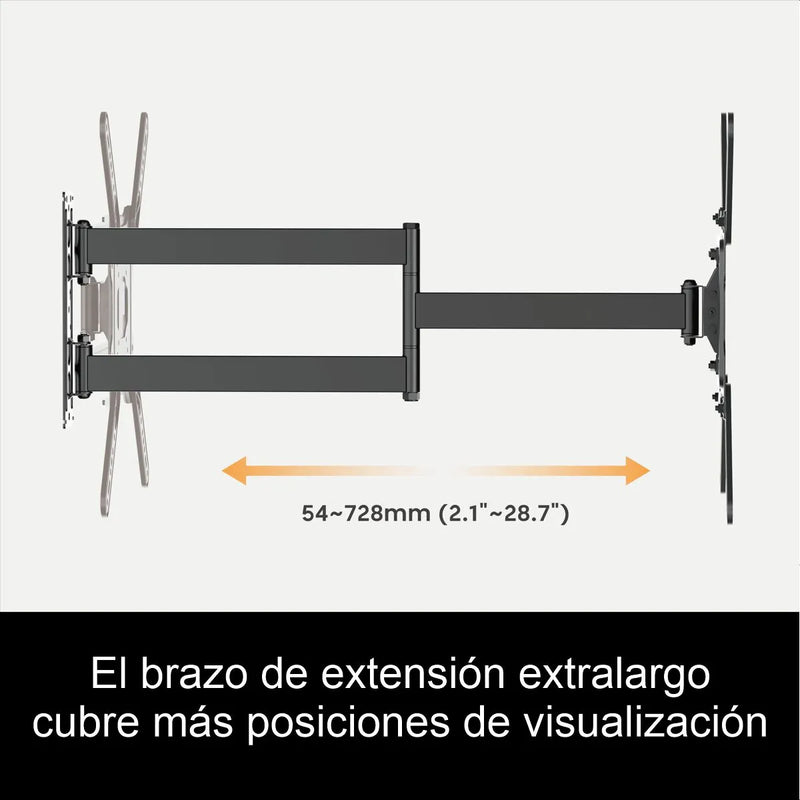 Soporte Tv Extra Largo 73cm Techgo Spb-443l, 23''»65''/35kg Negro