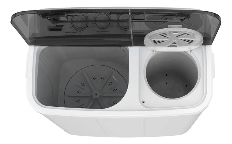 Lavadora Doble Tina 7kg-5kg Centrifugado Blanca Midea Blanco