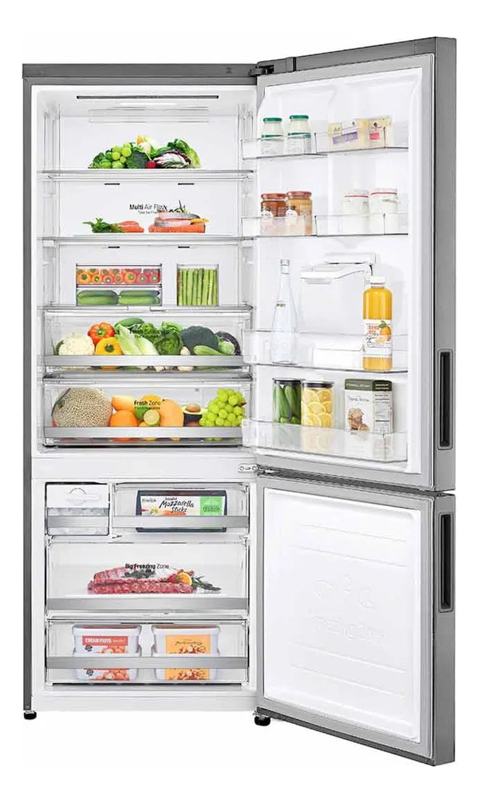 Nevera Lg Bottom Freezer 461lt Tecnología Naturefresh Plata Plateado