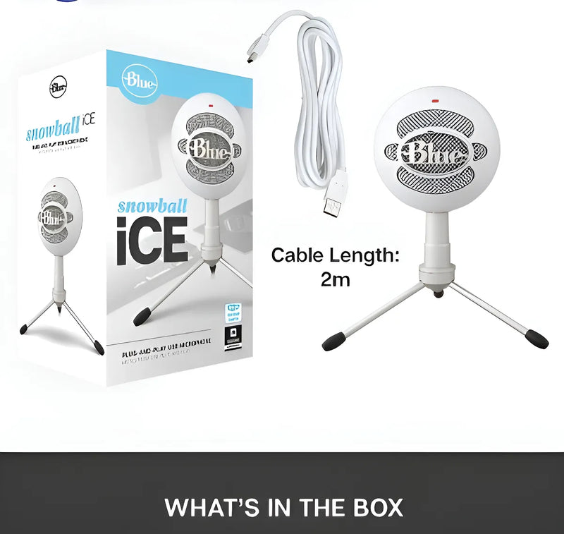 Micrófono Blue Snowball Ice Condensador Cardioide color blancoS