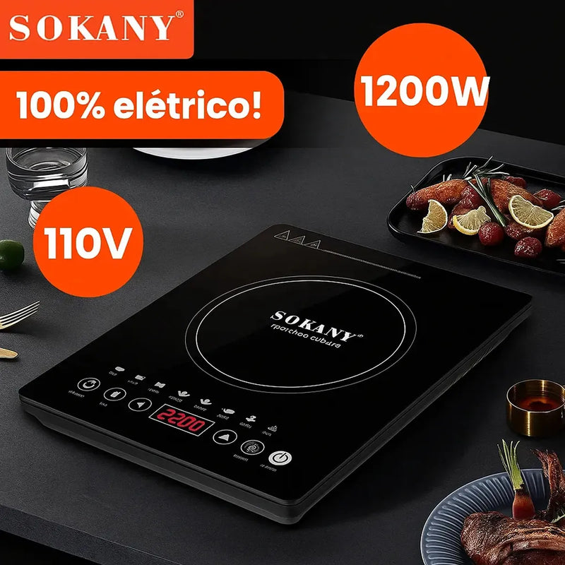 Estufa Inducción 1 Puesto Sokany Digital 1200w 110v Negro