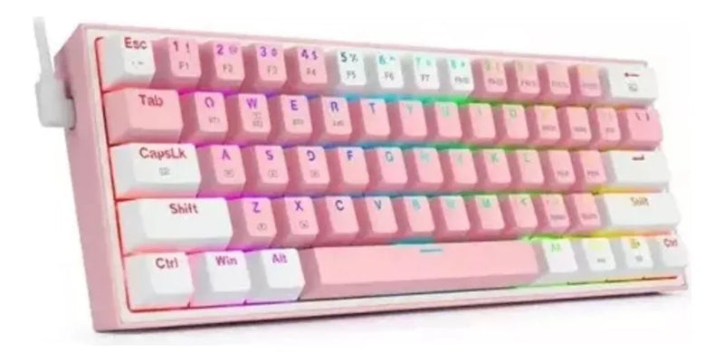 Teclado Redragon Fizz Pro K616-rgb Rosa/blanco Español Gamer Color Del Teclado Rosa Idioma Español Latinoamérica