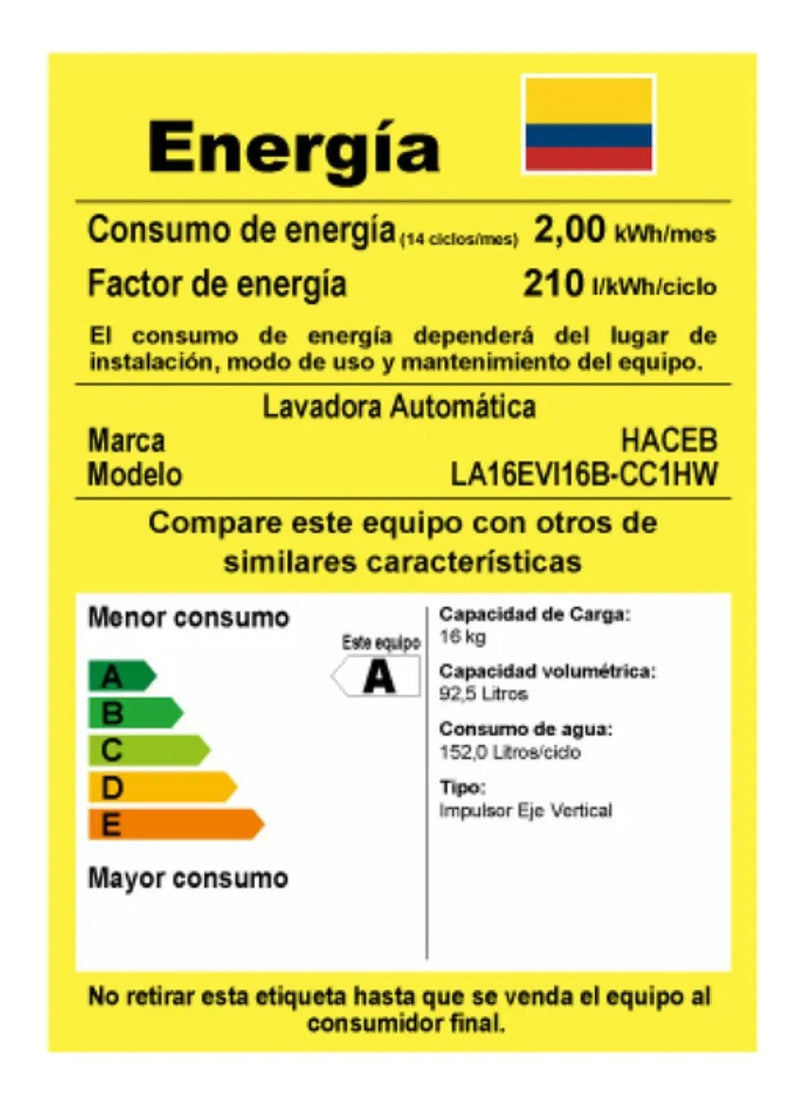 Lavadora Haceb 16kg Digital Superior Negra Lav Zou 16kg D Ne Gris