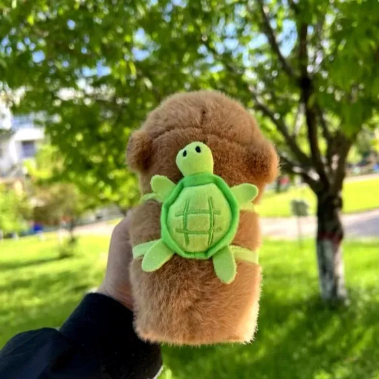 Peluche Capibara Pulsera Brazalete Con Tortuga De 17cm Café