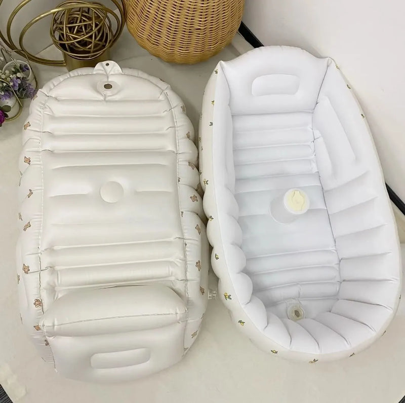 Bañera Inflable Bebé Blanco Ositos