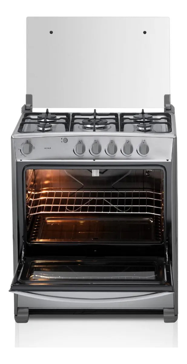 Estufa De Piso Indurama Alcala 32 Horno Grill 5 Puestos Color Gris