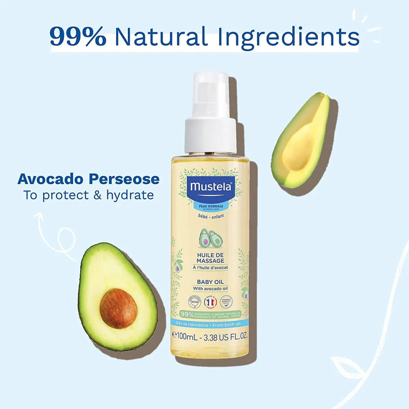 Mustela Aceite Hidratante Para Masajes Para Bebés, Con Ace.