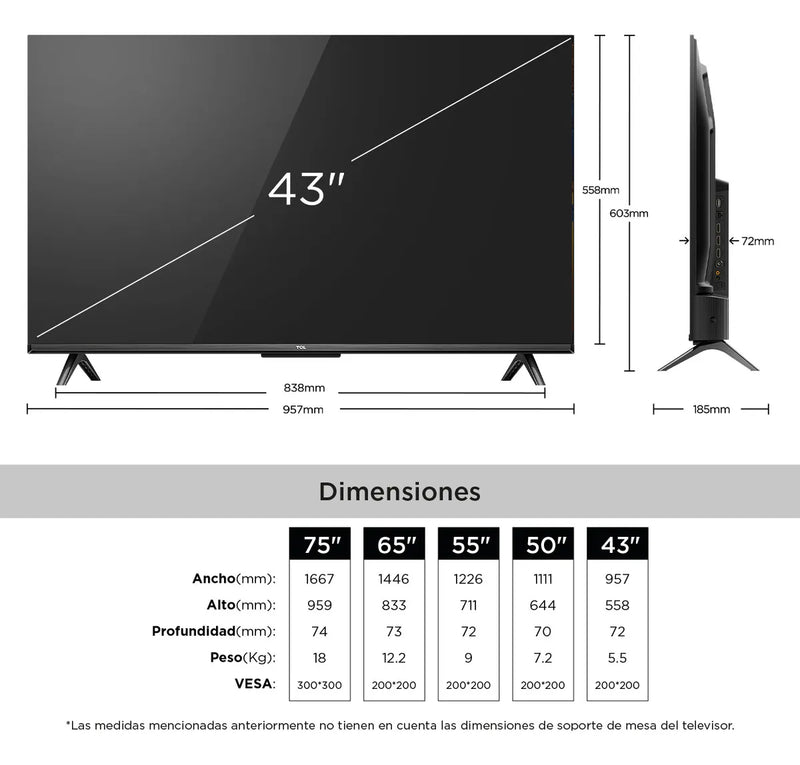 Televisión TCL 43" 43V6C 4k-uhd - Smart TV Google