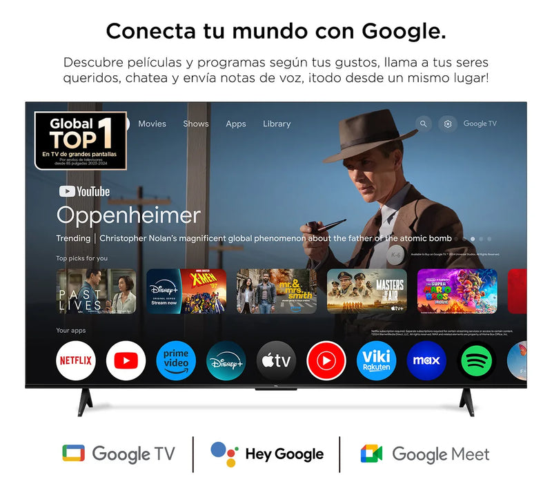 Televisor TCL 55" V6C LED 4K Smart TV Google Negro