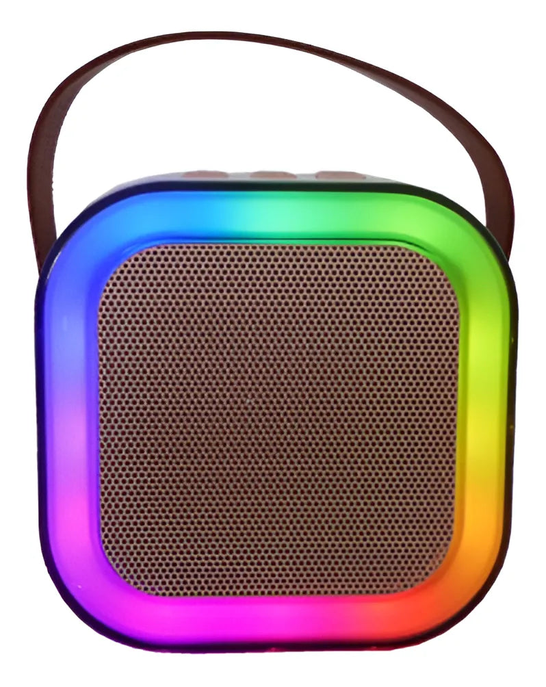Mini Parlante Karaoke K12 Audiok Con Efectos De Luz Y Efectos De Voz Color Rosa