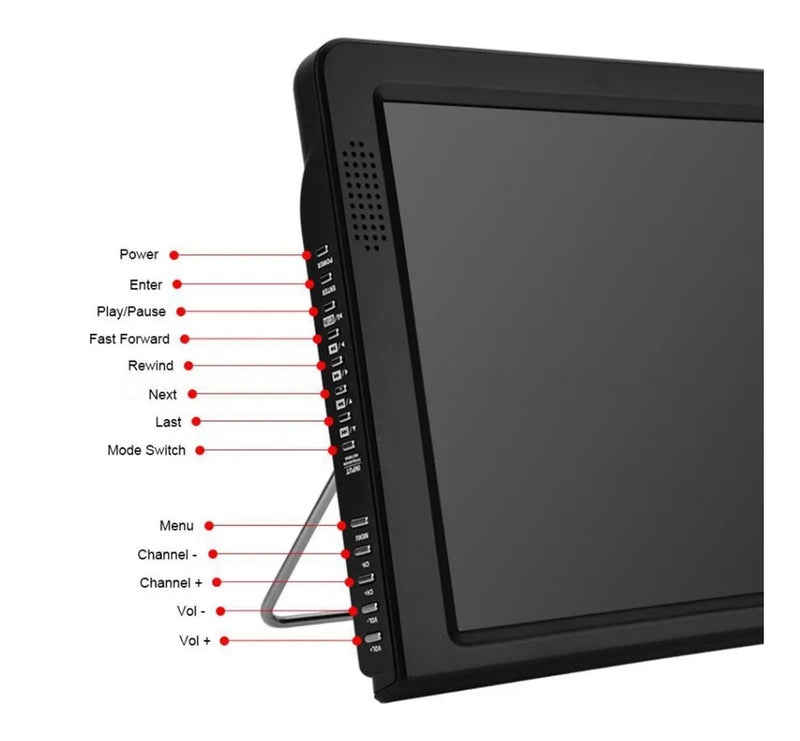 Tv Digital Portatil 12 Pul. Tdt Bat. Recarg - Hdmi - Usb