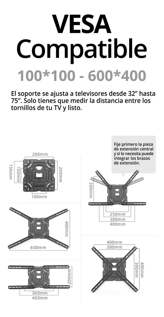 Soporte Tv North Bayou Nb-p5 Negro