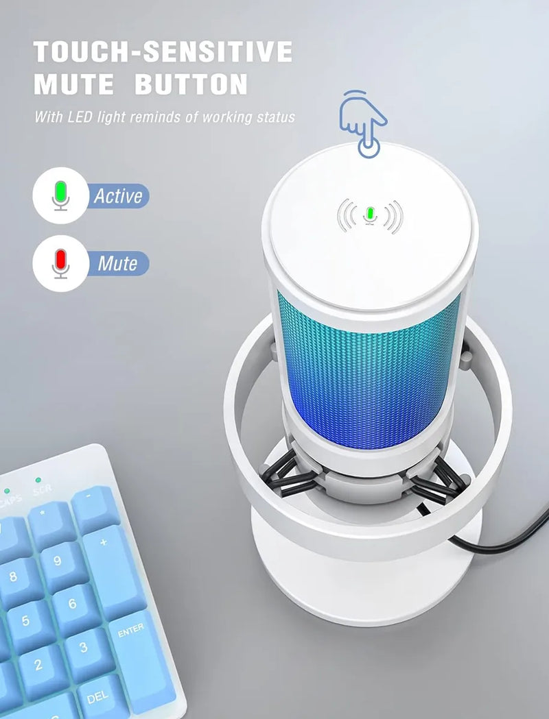 Micrófono Gamer Fifine Ampligame Modelo A8 Usb Blanco