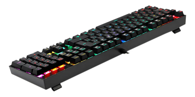 Teclado gamer Redragon Mitra QWERTY Outemu Blue español latinoamérica color negro con luz RGB