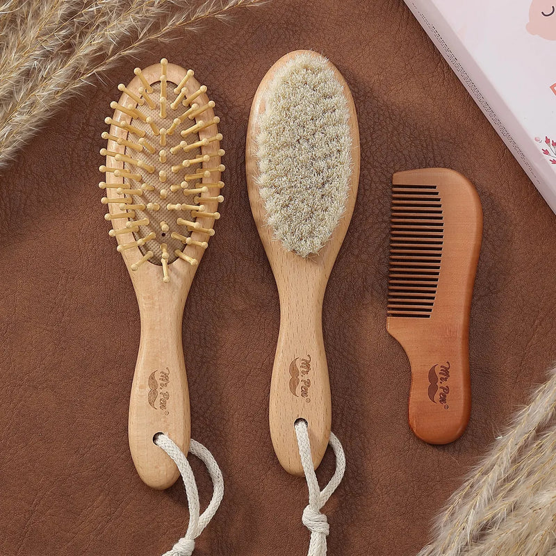 Juego De Cepillo Y Peine Para Bebes Suaves Y Naturales.
