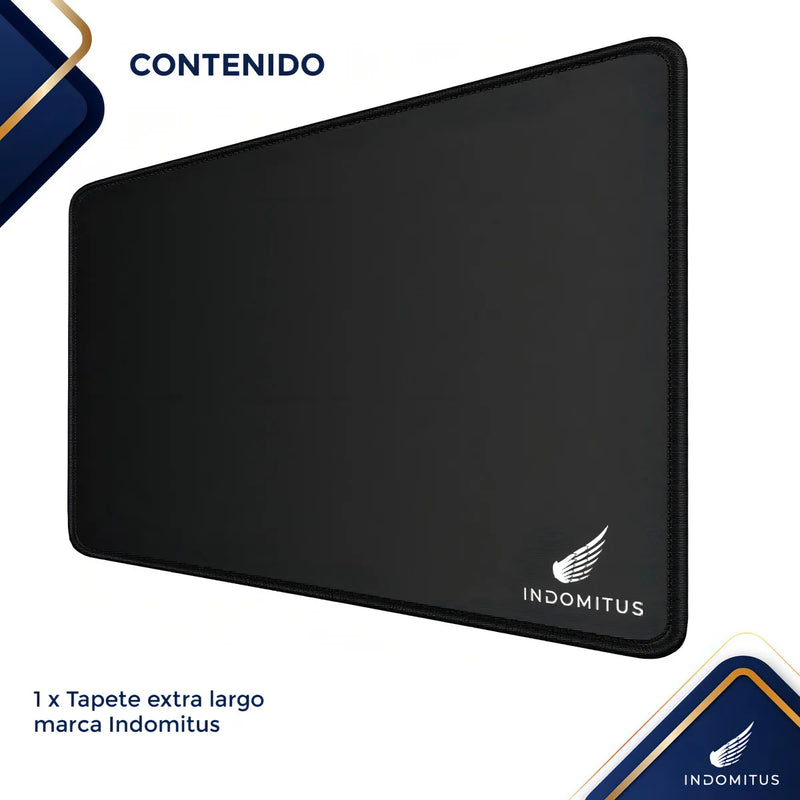 Mousepads Gamer Tapete Escritorio Extra Grande Alfombrilla de Ratón para Oficina Juegos Base Antideslizante Impermeable Keyboard Pad Color Negro Indomitus