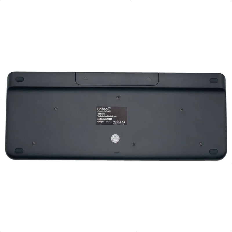 Teclado Inalámbrico Con Touchpad W001 Unitec Teclado Negro Idioma Qwerty
