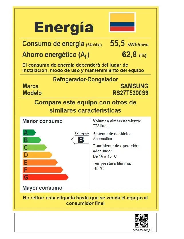 Nevecon Samsung Side By Side 801 Lt Inox Rs27t5200s9/co Refined Inox