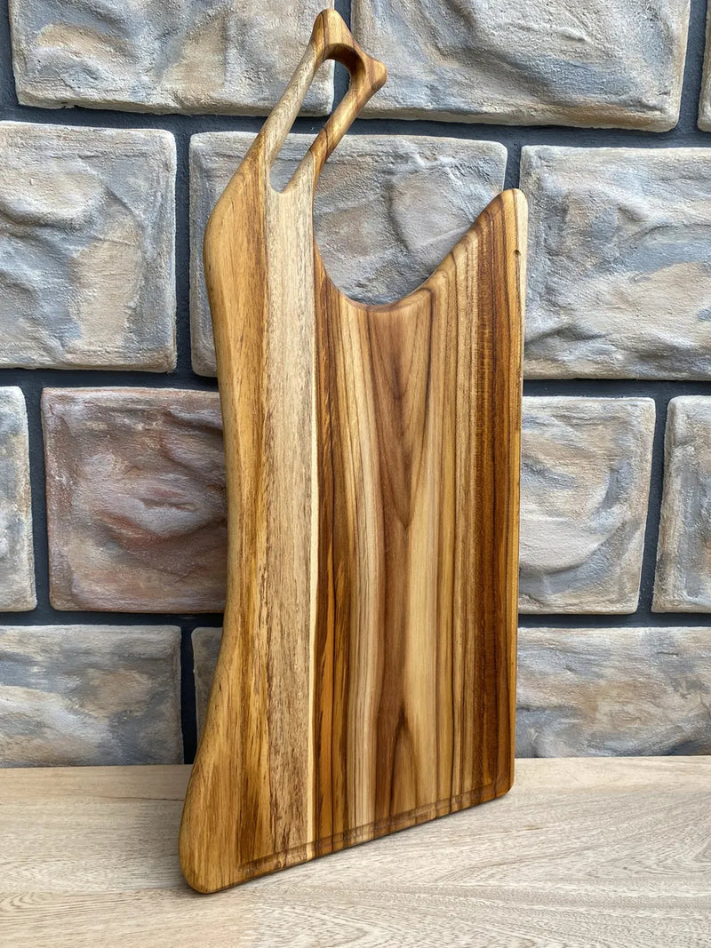 Tabla De Cortar En Madera Teca 100%natural Tabla Hacha Pequeña