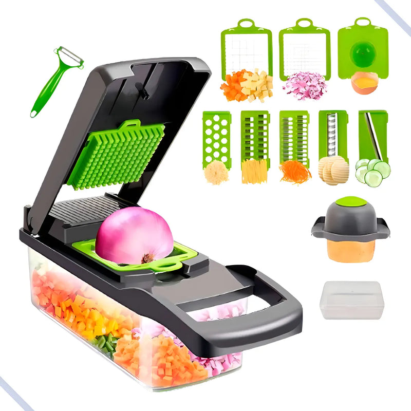 Rallador Picador Cortador Frutas Y Verduras Multiuso 16 En 1