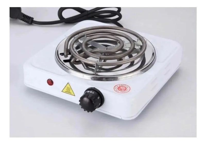 Estufa Electrica Portatil Cocina 1 Puesto 1500w Regulable Blanco