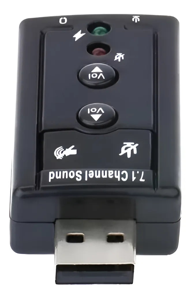 Tarjeta De Sonido Externa Usb 7.1 Adaptador Audio Microfono Color Negro