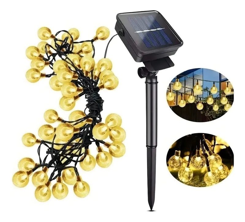 Tira Luz Led Guirnalda 30 Luces Interior Exterior Solar Luces Calida