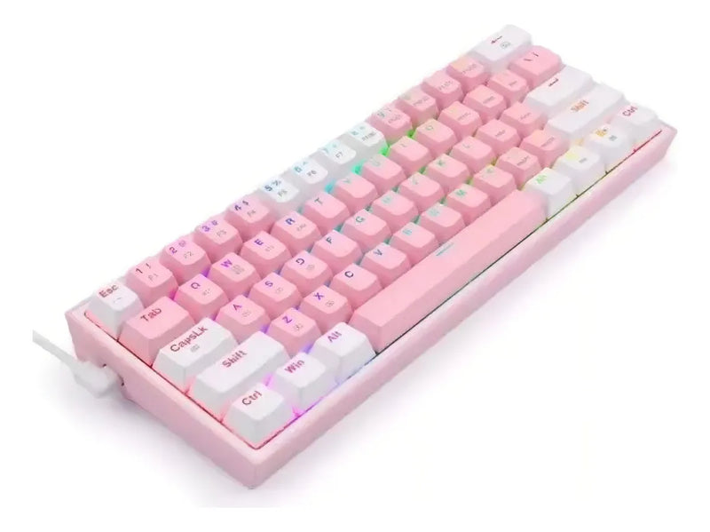 Teclado Redragon Fizz Pro K616-rgb Rosa/blanco Español Gamer Color Del Teclado Rosa Idioma Español Latinoamérica