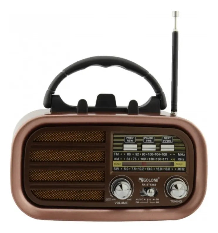 Parlante Radio Retro Vintage Bluetooth Mp3 Fm Am Panel Solar