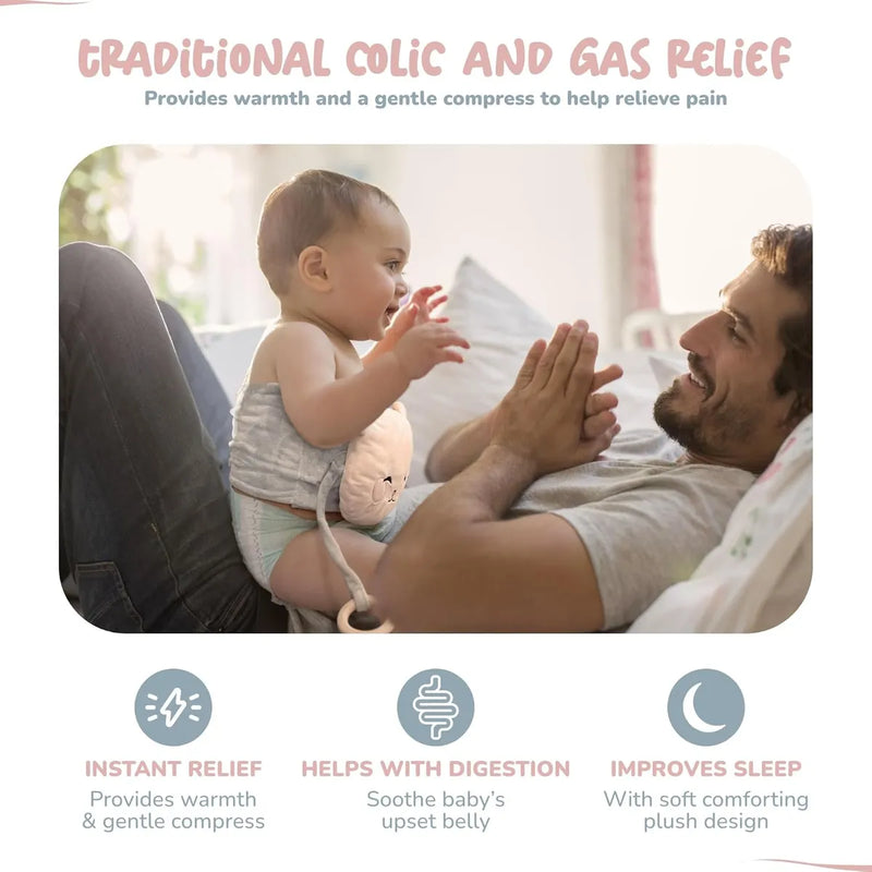 Cinturón Bebe Pañales Para Calmar Cólicos Alivio Gases Gris Oso