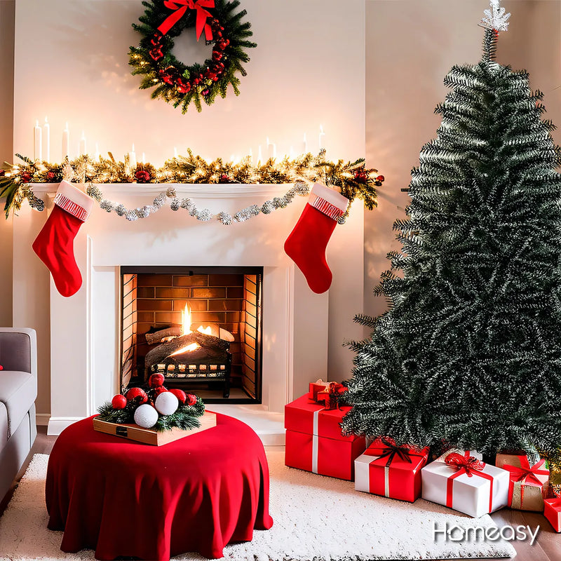 Árbol De Navidad Artificial Nevado Calidad Grande 1.80 M Color Verde