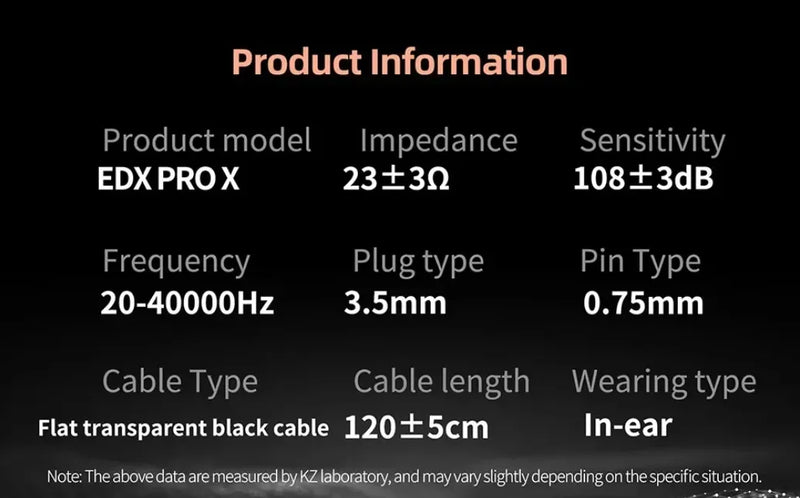 Auriculares Kz Edx Pro X Black Return sin micrófono