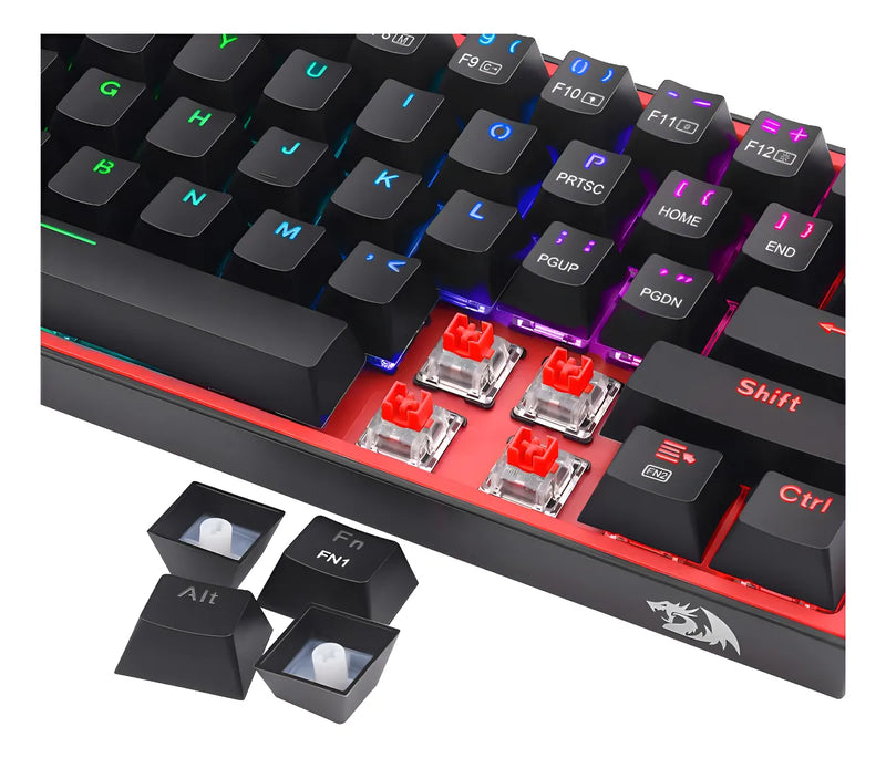 Teclado Mecánico Redragon Fizz Pro K616 Rgb Wireless Dual Color Del Teclado Negro Idioma Español Latinoamérica