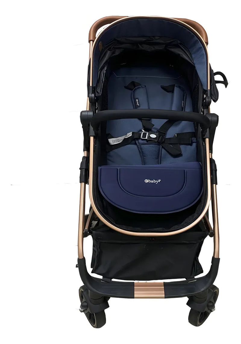 Coche Moisés Para Bebe Lujo 0 A 4 Años Ultra Liviano Color Azul - Negro Chasis 7622201720063