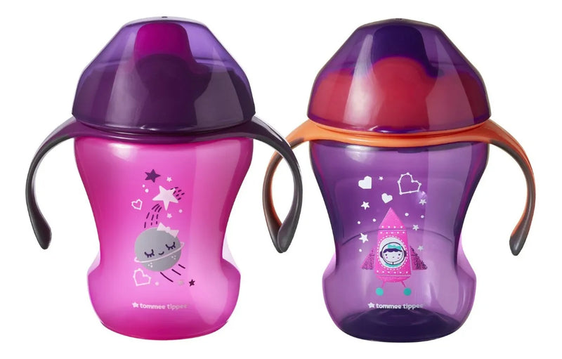 2 Vasos Tommee Tippee Entrenador Cups Sippe 8oz +7m + Color Violeta/rosa