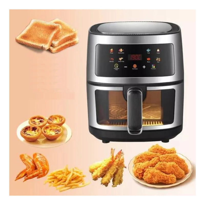Freidora Digital Sin Aceite Air Fryer 12 Litros 2400w Plateado