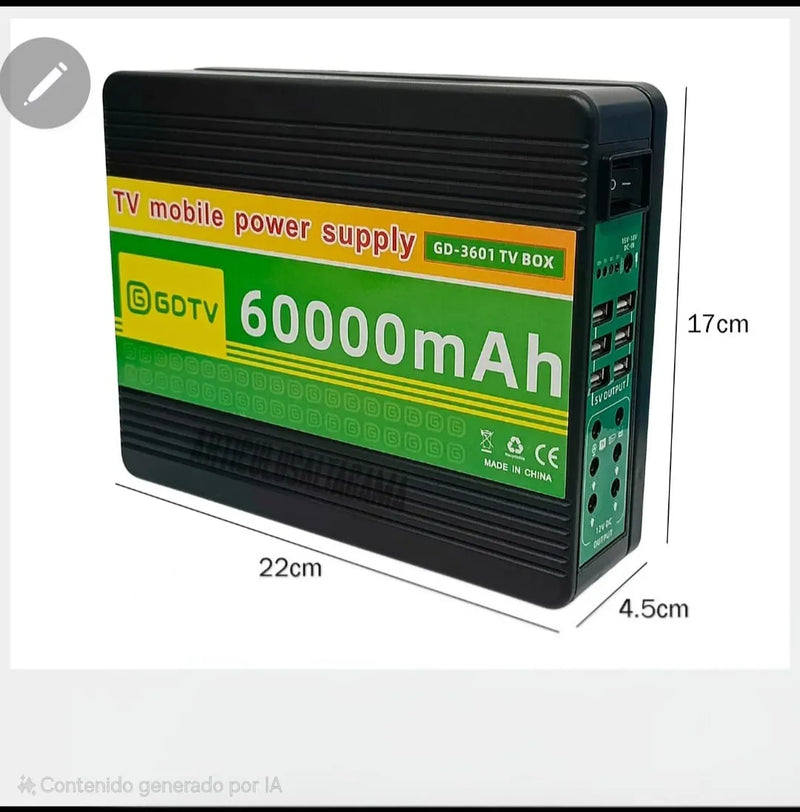 Televisor Solar 32 Pulgadas Batería 60000 Mah Panel Solar