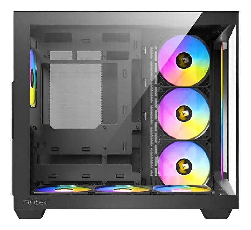 Armario para juegos Antec C5 Argb de vidrio de 4 mm, 7 ventiladores de 120 mm, color negro