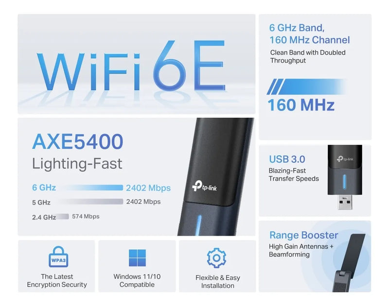 Archer Txe70uh, Adaptador Usb Wi-fi 6e Axe5400